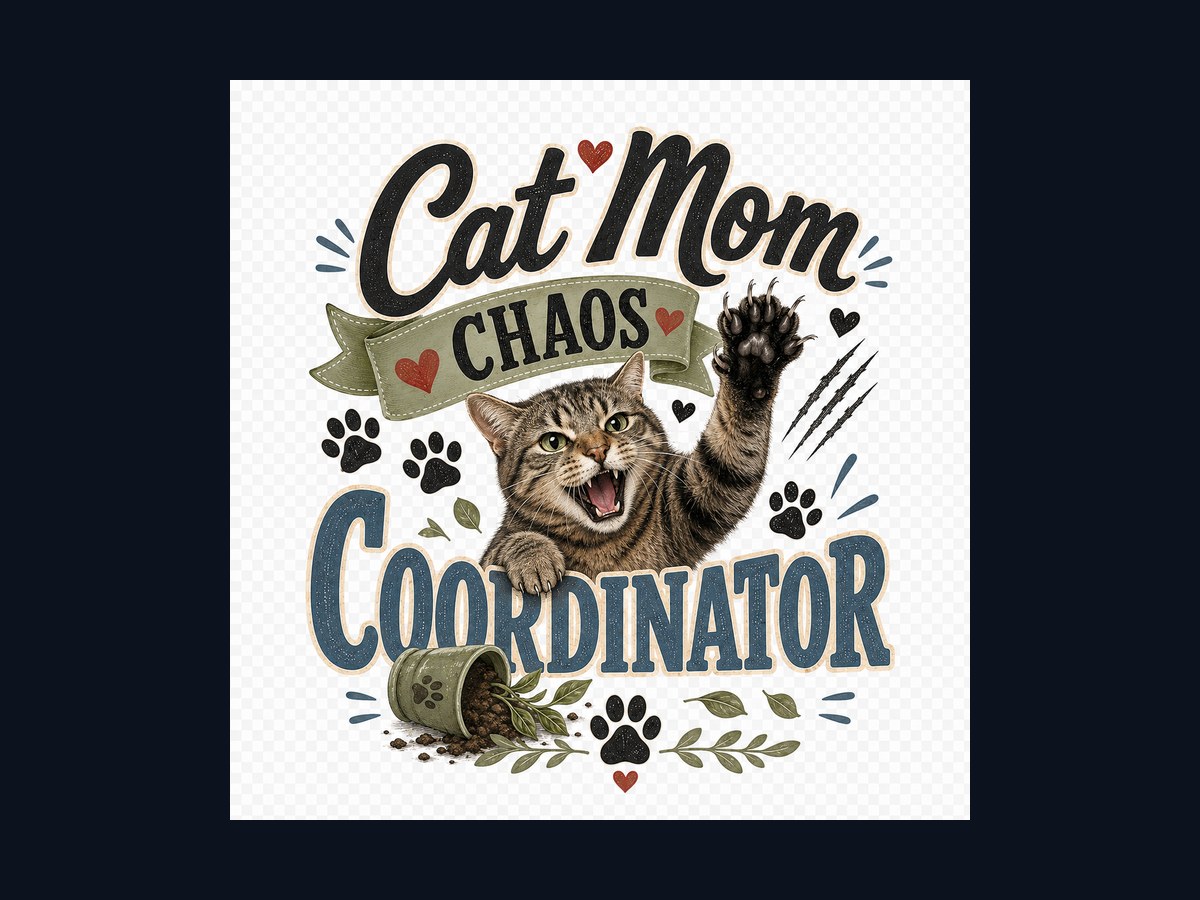 Cat parent humor apparel graphic