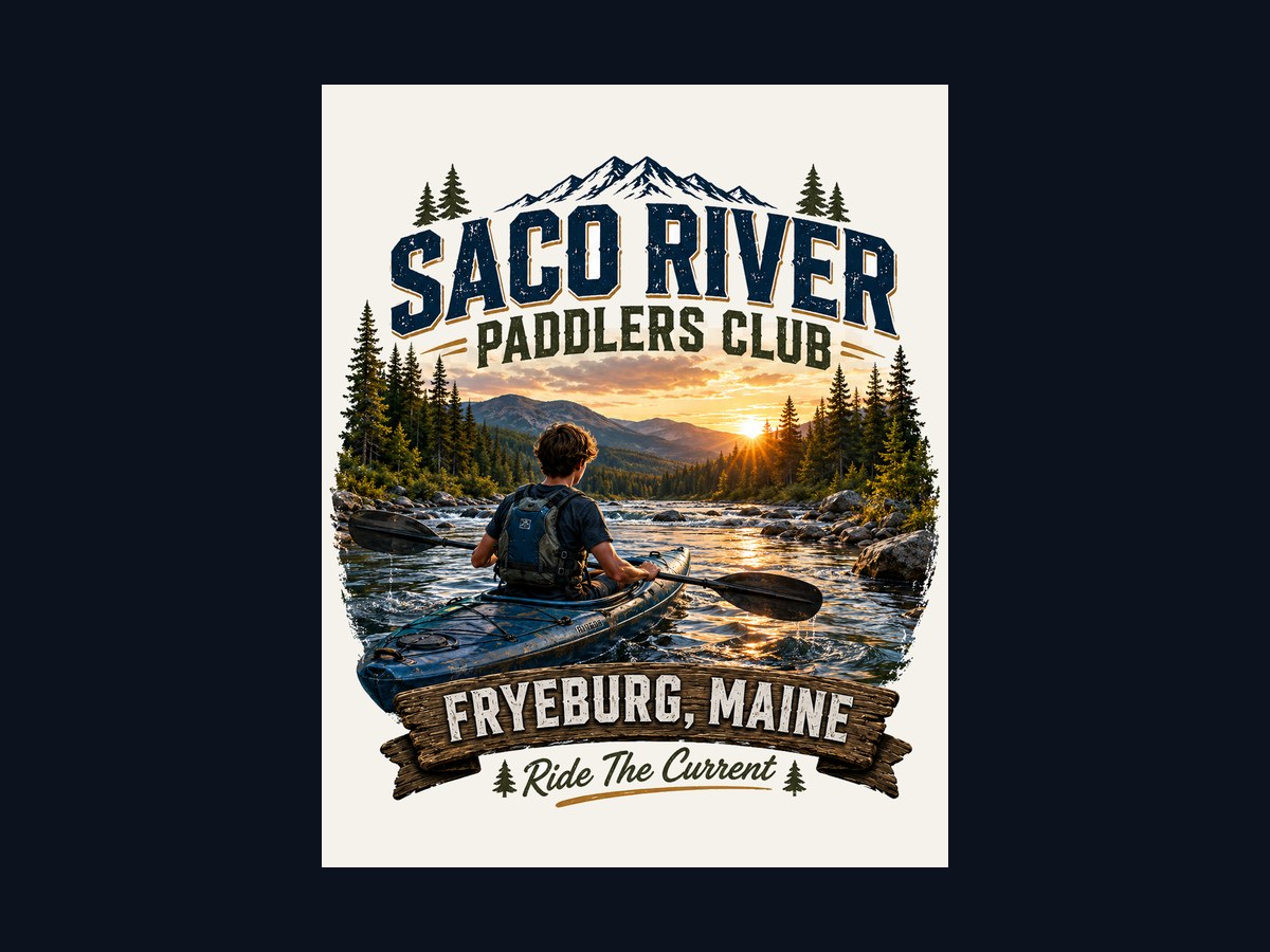 Saco River paddlers club teen apparel graphic