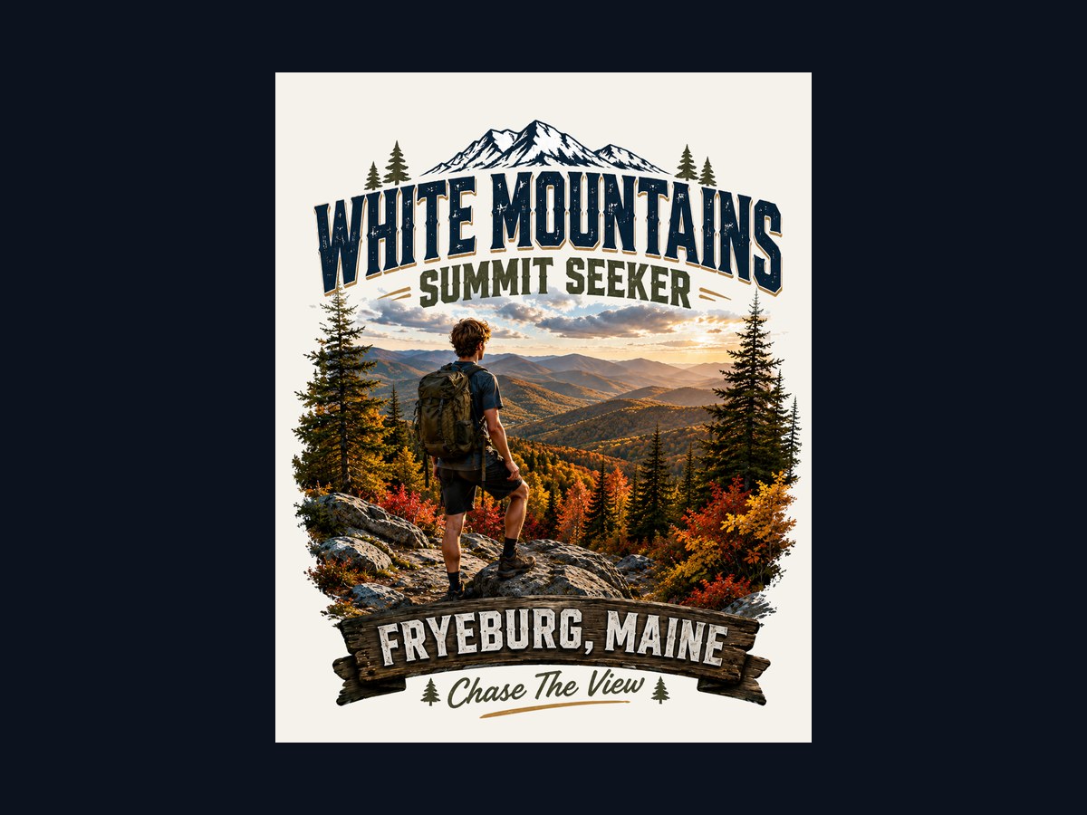White Mountains summit seeker apparel graphic