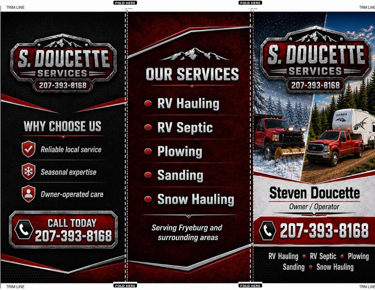 S. Doucette tri-fold brochure exterior