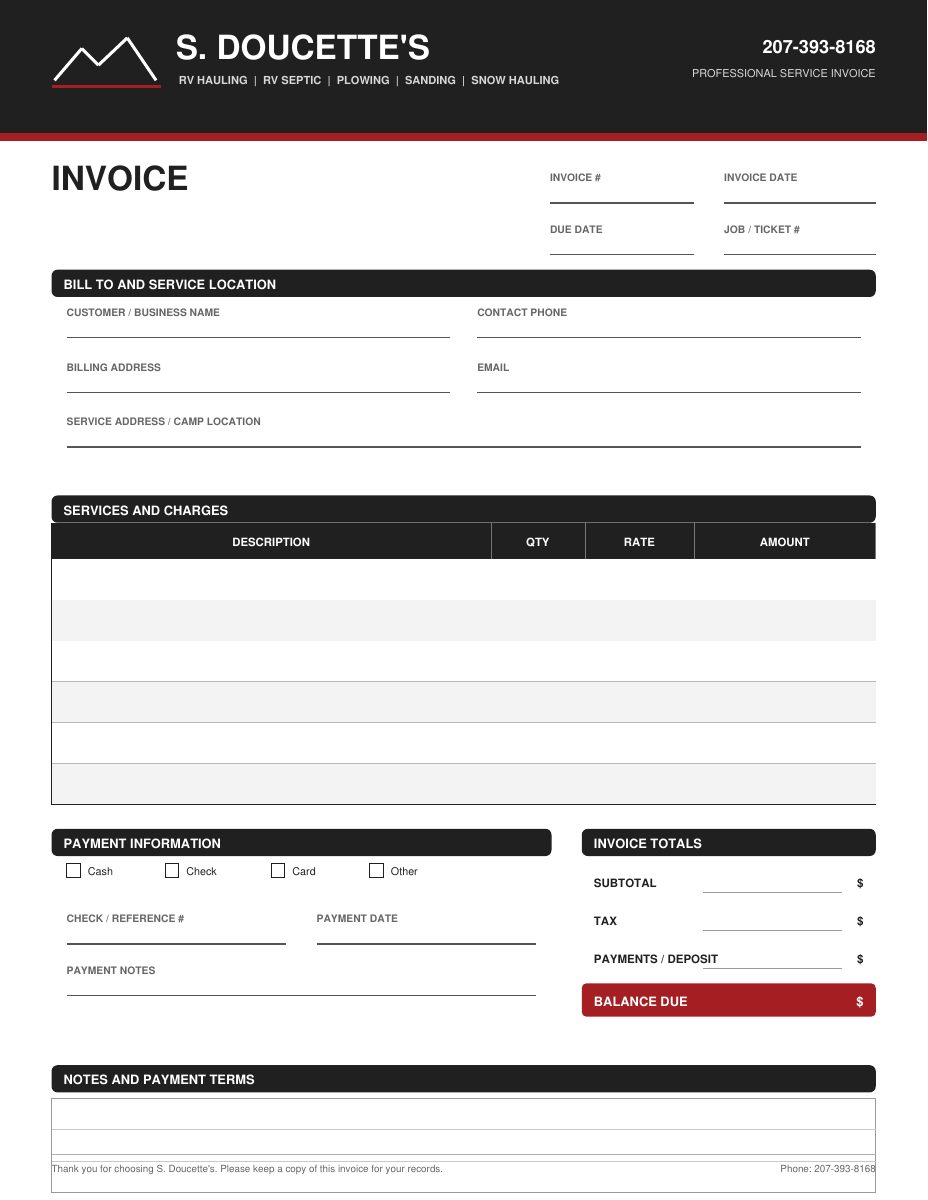 S. Doucette invoice